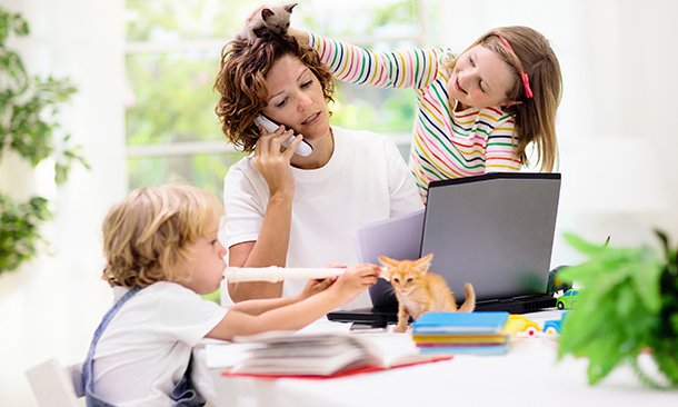 teletrabajar con niños en casa