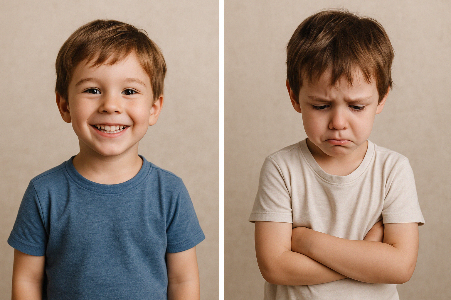 niño feliz niño triste