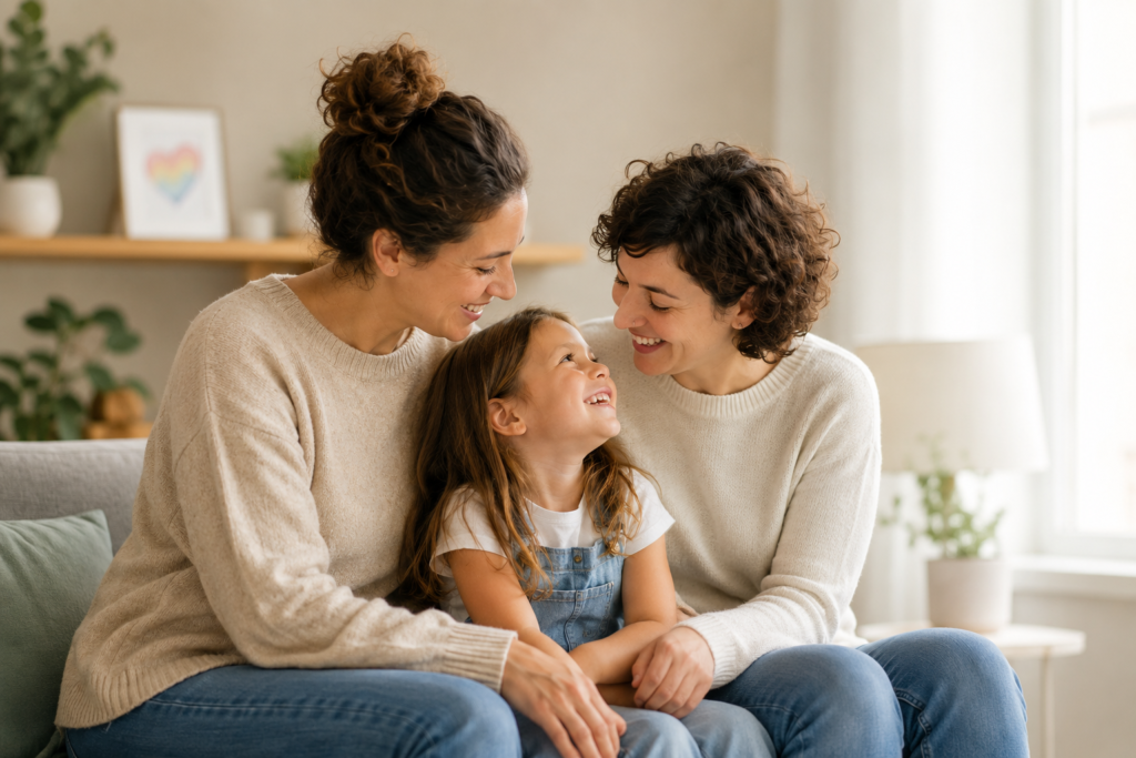 Familias homoparentales y desarrollo infantil: lo que la ciencia realmente sabe 1 dos mujeres lesbianas con una hija en común